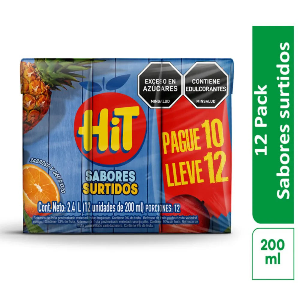 Jugo Hit Surtido 200 Ml 12X10 Unds