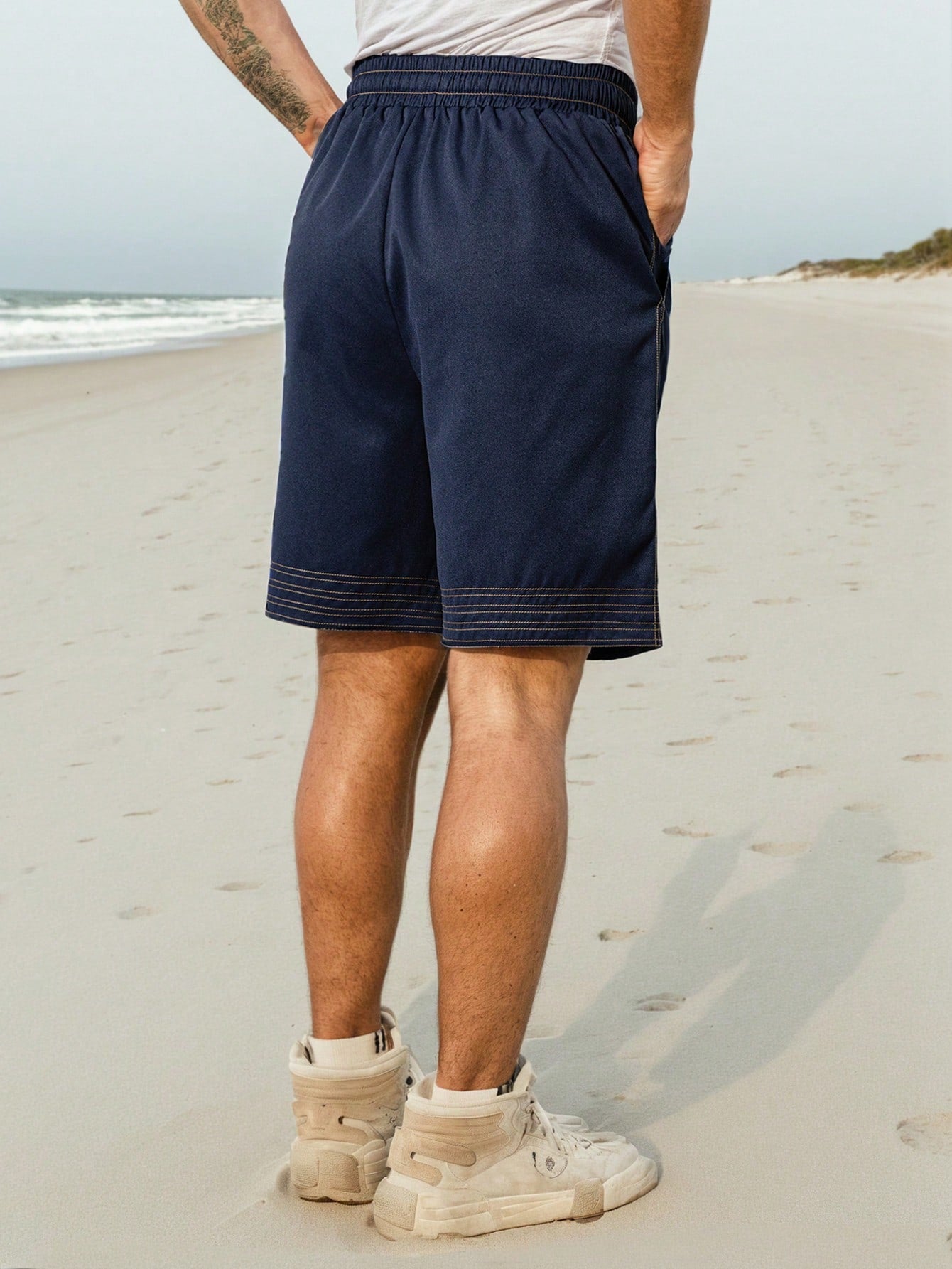 Men Spring/Summer Casual Short Sleeve Colorblock Shirt Set