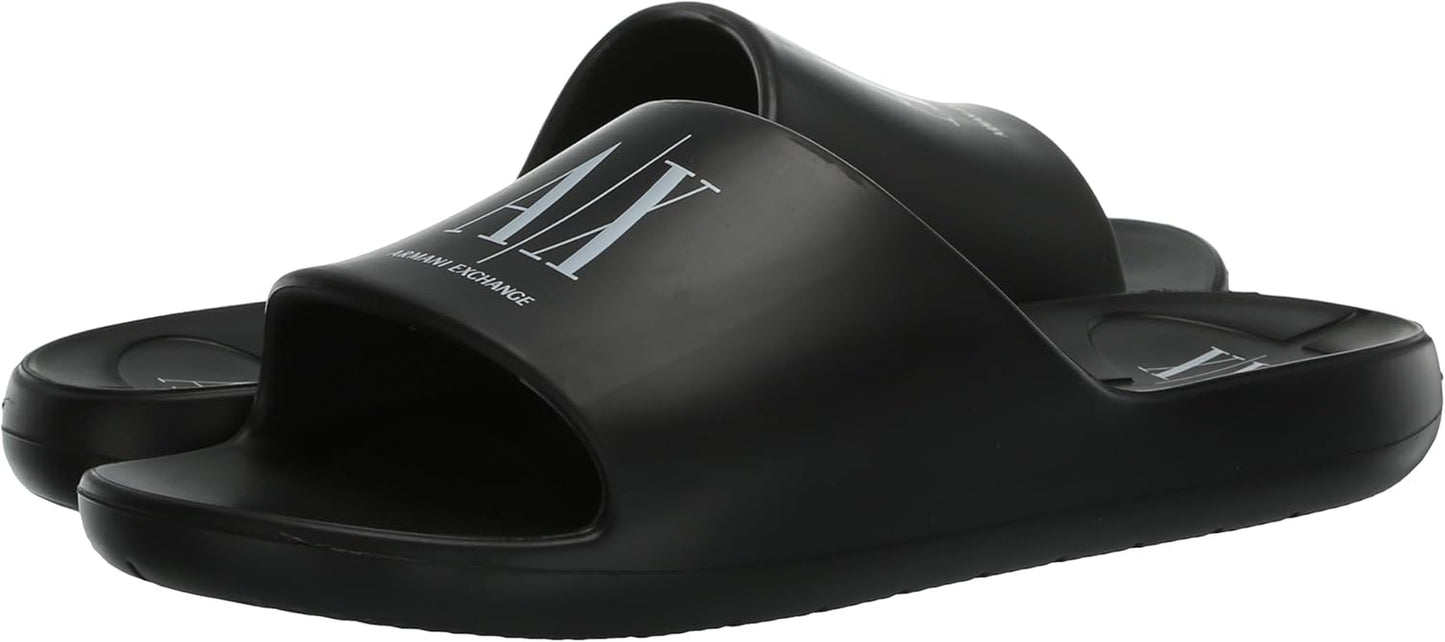 Armani Exchange Mens Icon Project Logo Slip-On Slide Sandal