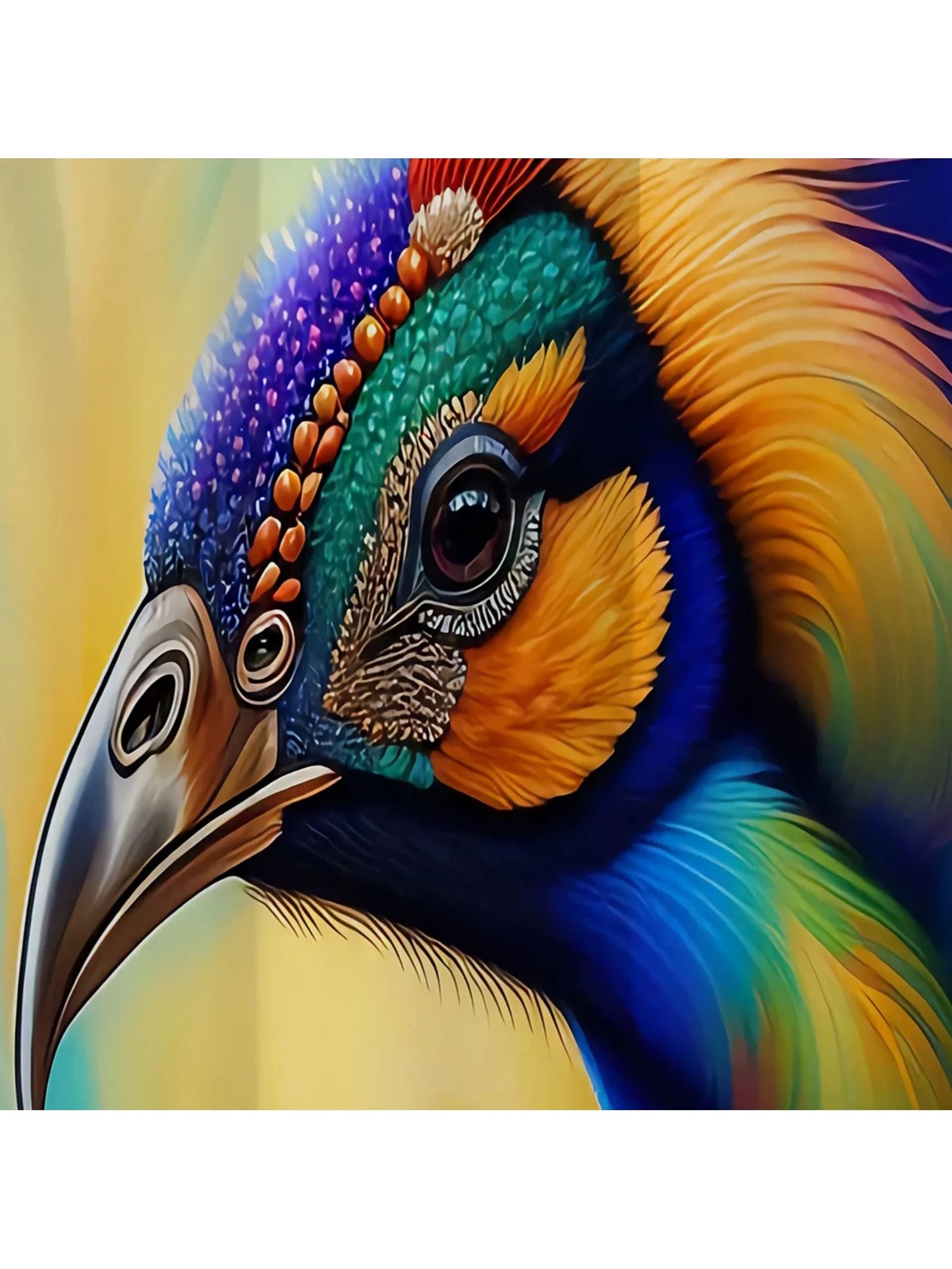 2Pcs Peacock Print Curtain