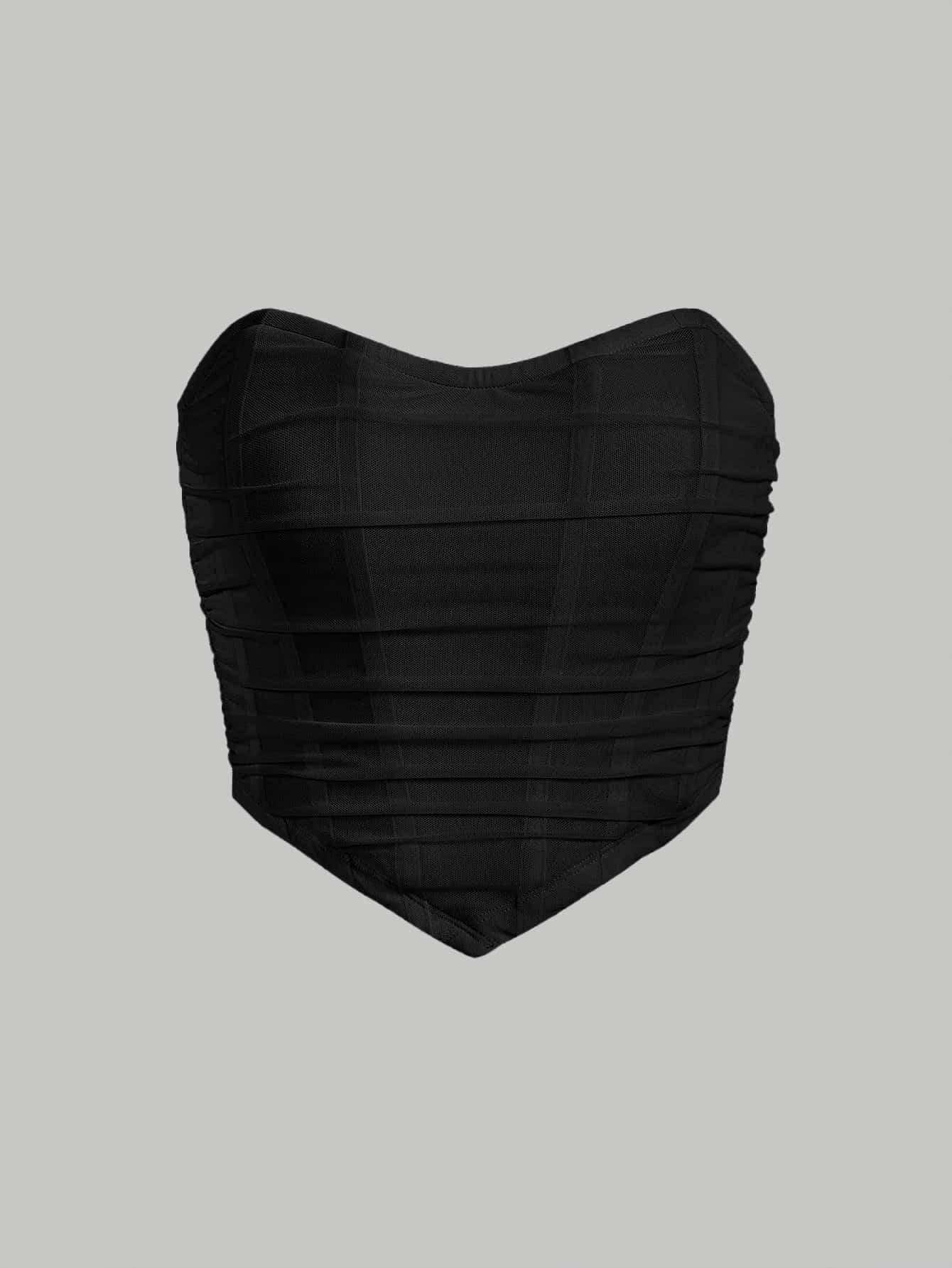 X Marika Sila  MOD Solid Ruched Bandana Tube Bodycon Black Top