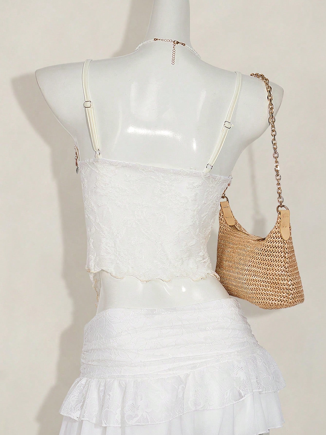 ICON Textured Jacquard Fabric Slit Hem Bohemian Style Camisole