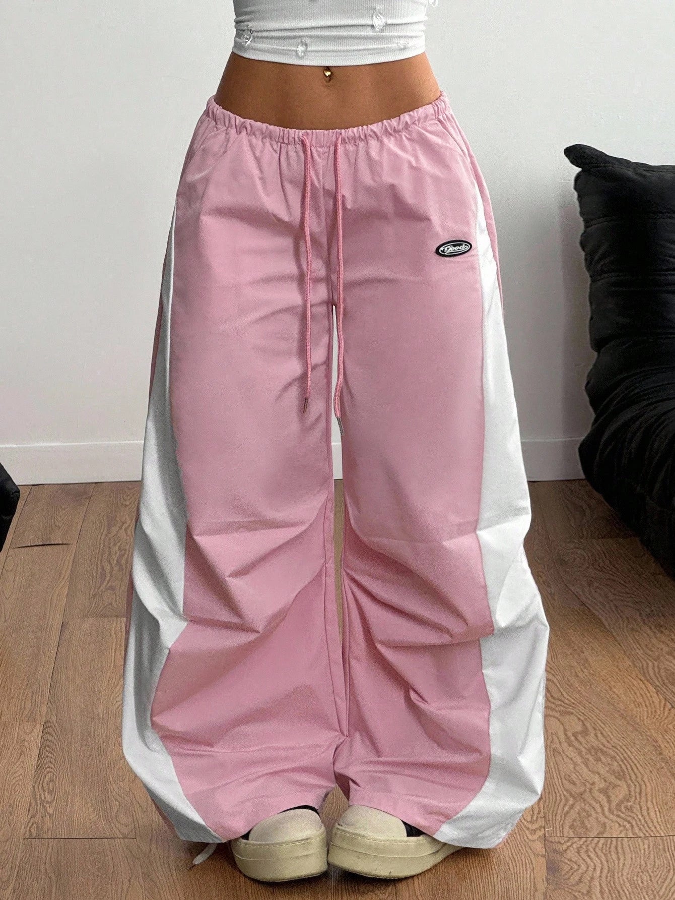 Coolane Women'S Spring and Summer Concert Streetwear Going Out Color-Blocked Parachute Pants,Cargo Pants