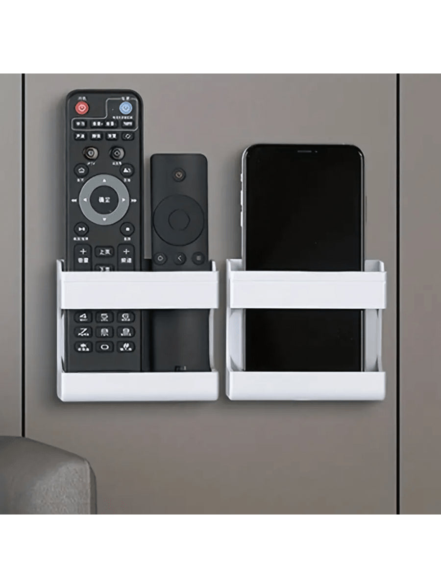 1/2/3/4Pcs Wall Mounted Remote Control Storage Box, Mobile Phone Charging Bracket, Enclosure Type Storage Rack
