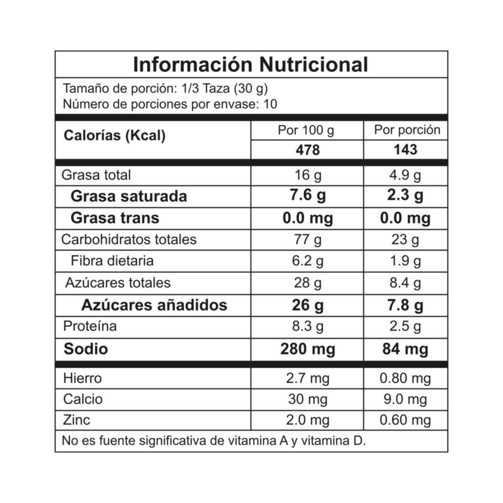 Granola Tosh Chocolate Caja 300 G