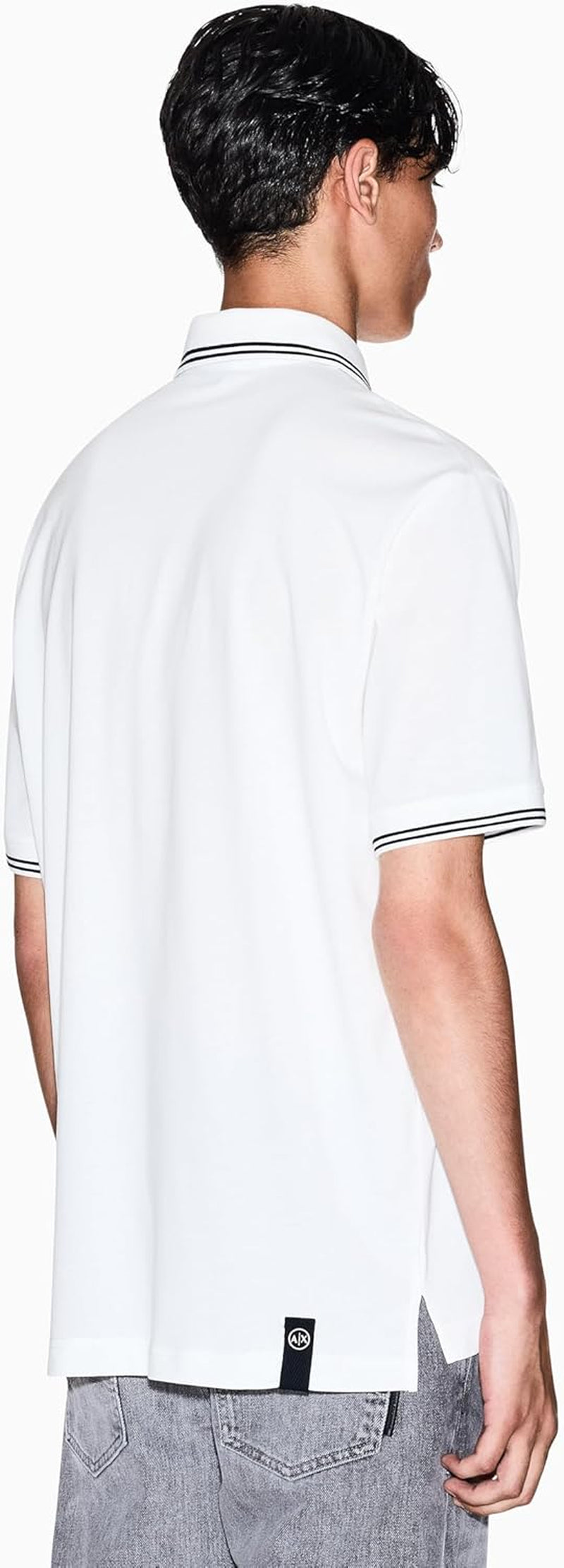 Mens Small Text Logo Pique Polo