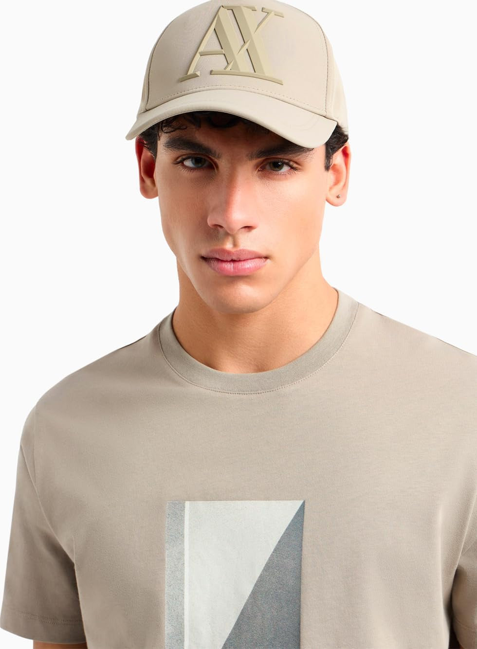 Armani Exchange Men'S 3D Rubber Tonal Logo Hat, Roasted Cashew, One Size