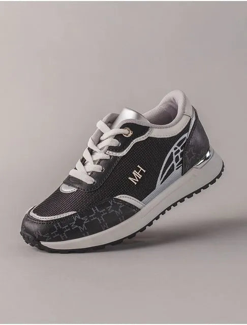Mario Hernández Tenis para mujer Delta Negro Plata