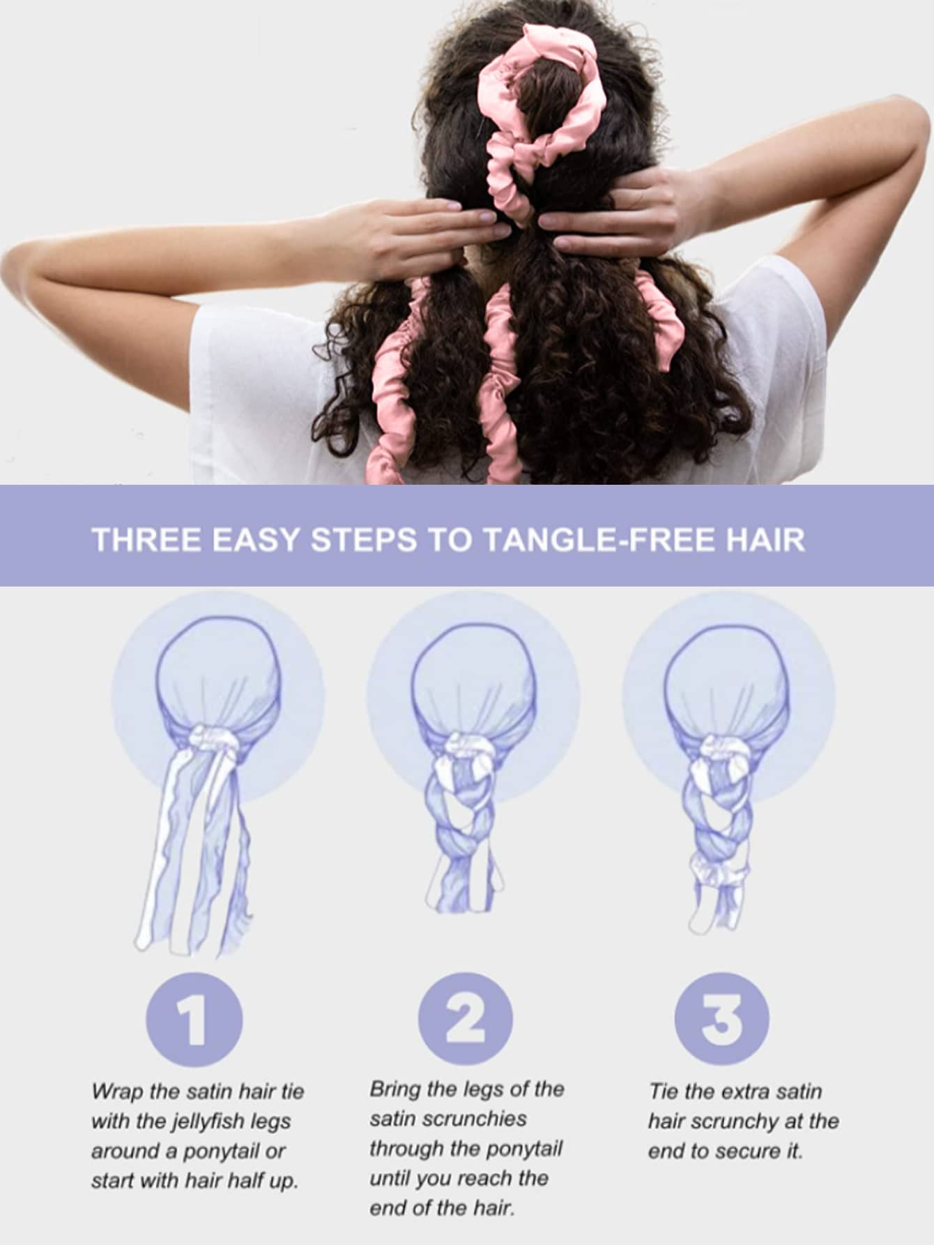 1Pc No Heat Hair Curling Tool with Jellyfish Design for Slouchy Twisted Braid & Easy Hair Bun, Creating Beachy Waves
