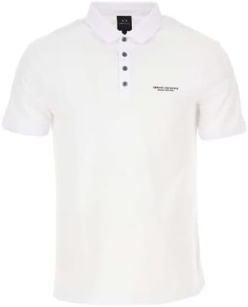 Armani Exchange Mens Short Sleeve Milano/New York Logo Jersey Polo Shirt
