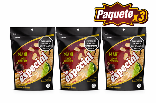 MANI LA ESPECIAL LIMON PIMIENTA 180g x3