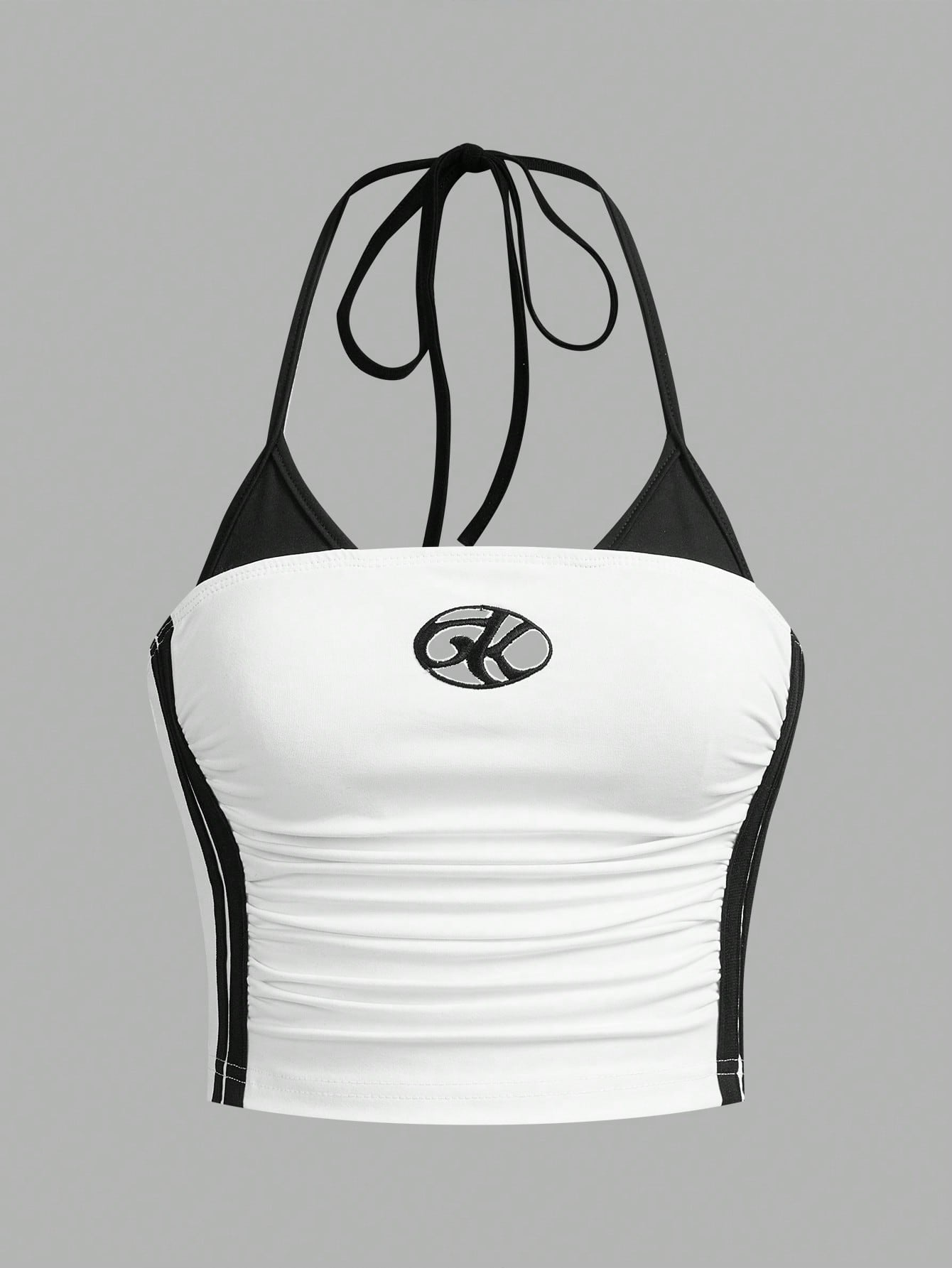 ICON Women Y2K Going Out Casual Gym Women Clothes Contrast Color Tie-Back Neck Sleeveless Tank Top,Sporty Style Everyday Wear