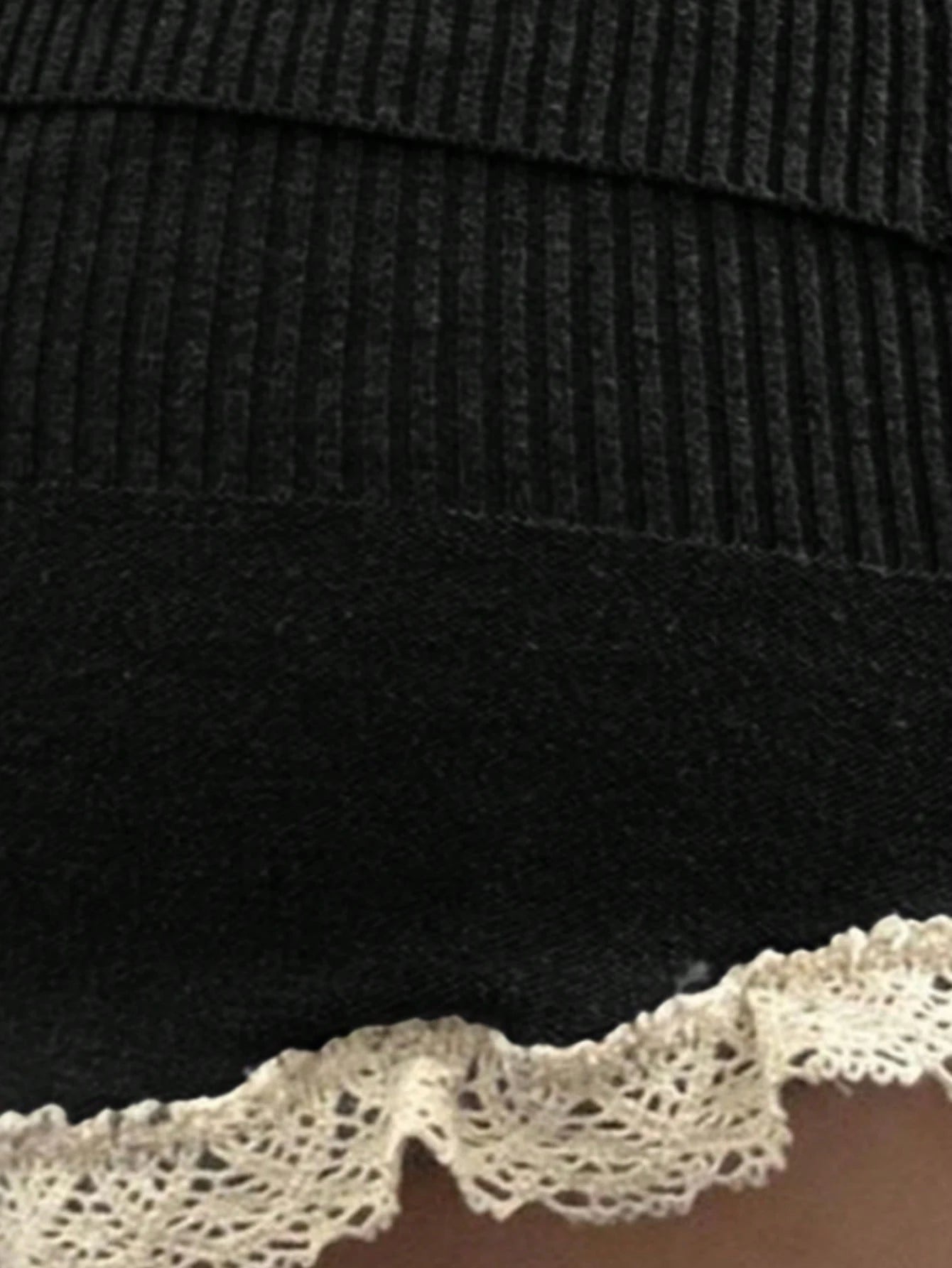 INAWLY Lace Trim Women'S Knitted A-Line Skirt, Minimalistic Fashion, Suitable for Summer
