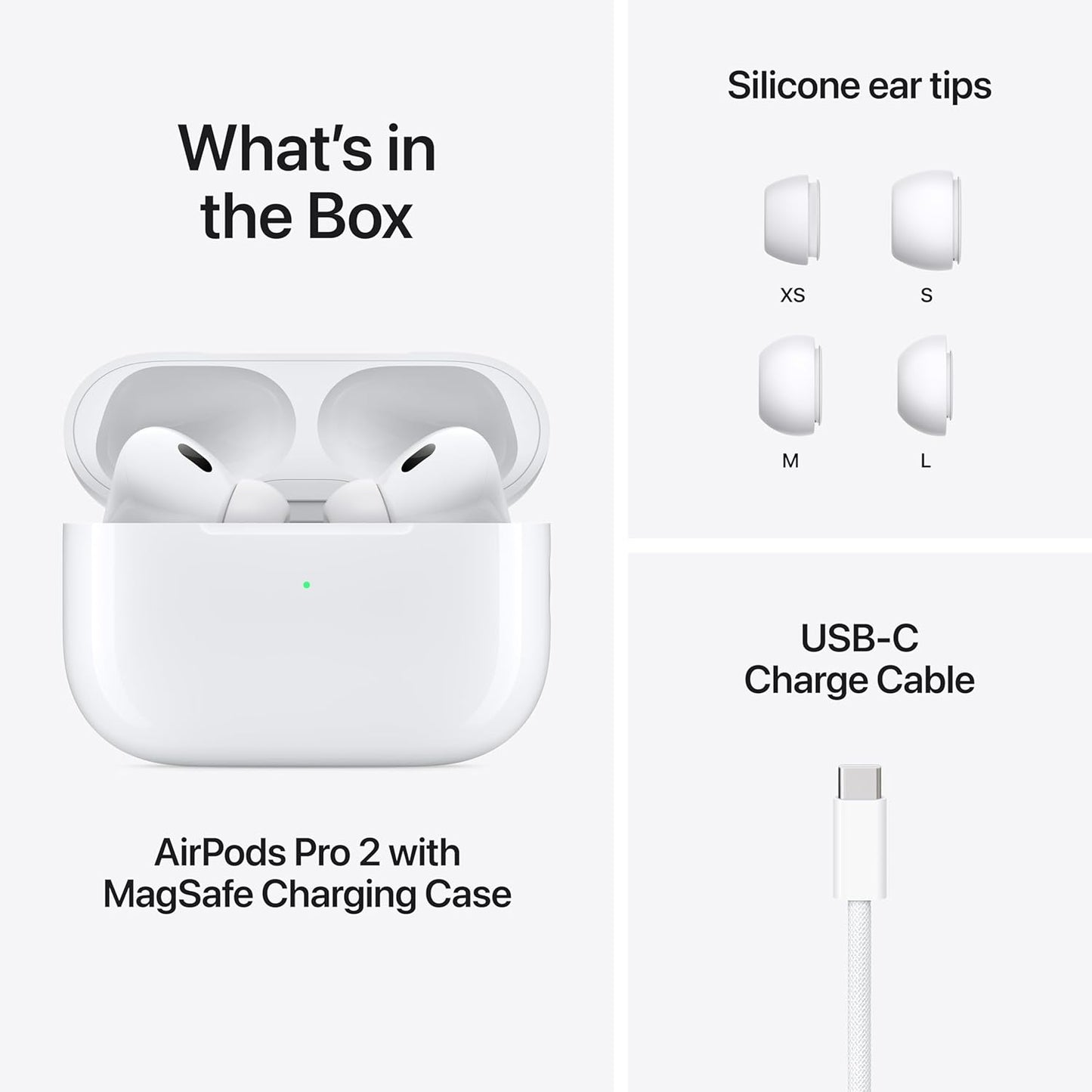 Airpods Pro (2Nd Generation) Wireless Ear Buds with USB-C Charging, up to 2X More Active Noise Cancelling Bluetooth Headphones, Transparency Mode, Adaptive Audio, Personalized Spatial Audio