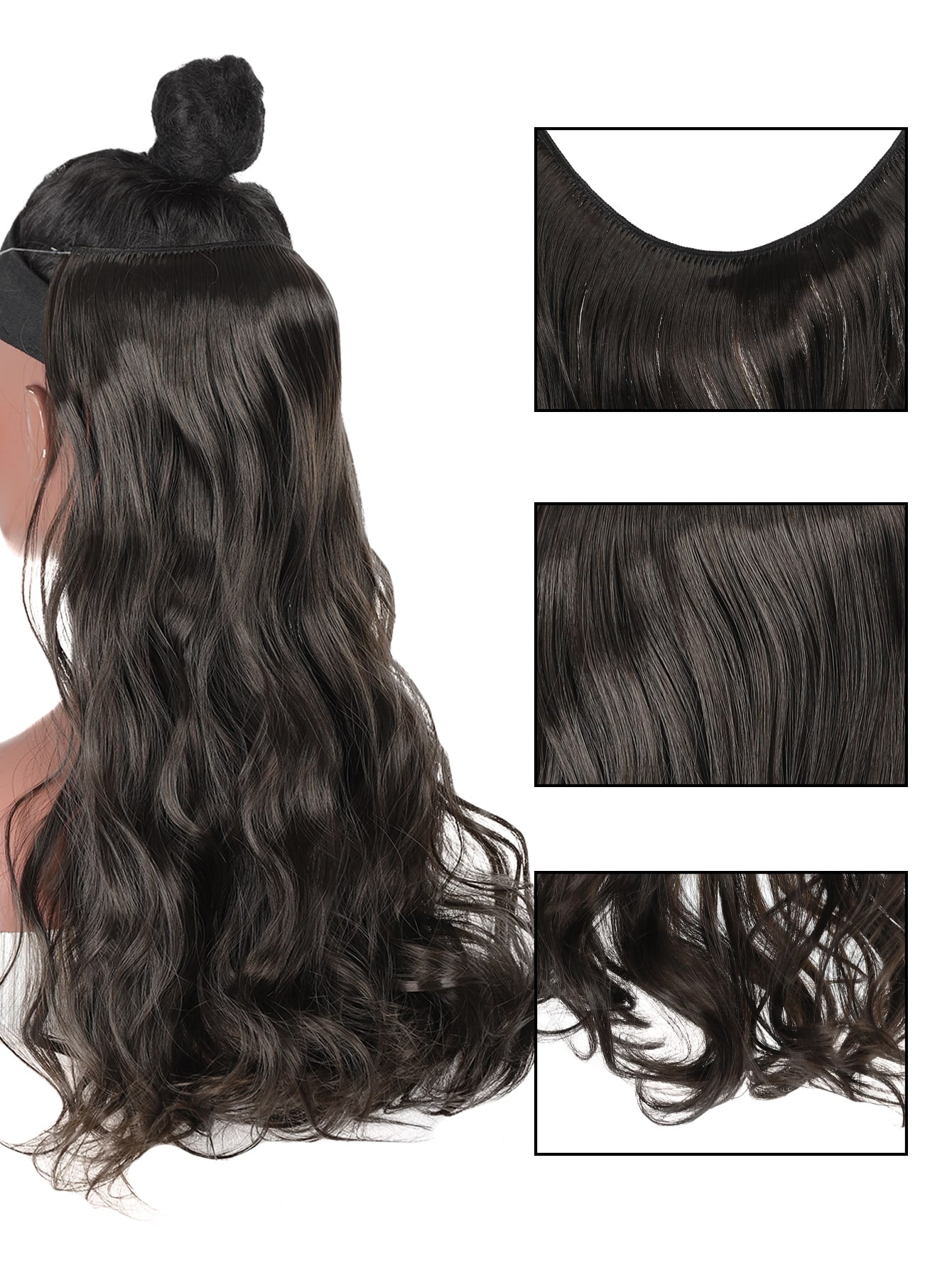 22Inch Synthetic Fiber Fish Line Curly Hair, Suitable for Daily Wear