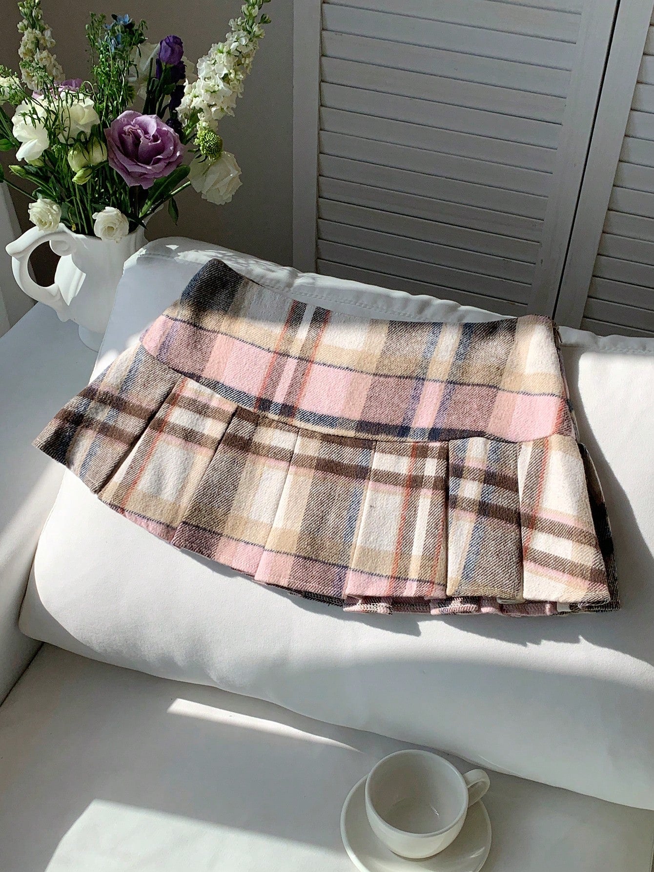 X Carly Lawrence Comfortcana Women'S Autumn and Winter Plaid Pleated Skirt