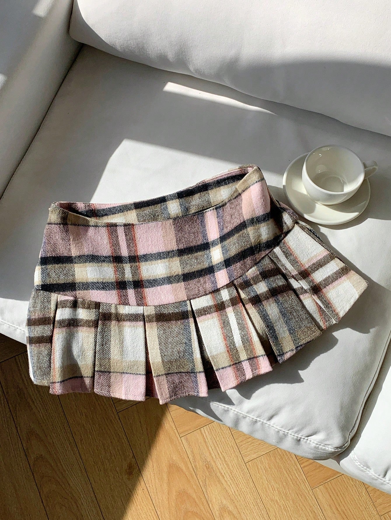 X Carly Lawrence Comfortcana Women'S Autumn and Winter Plaid Pleated Skirt