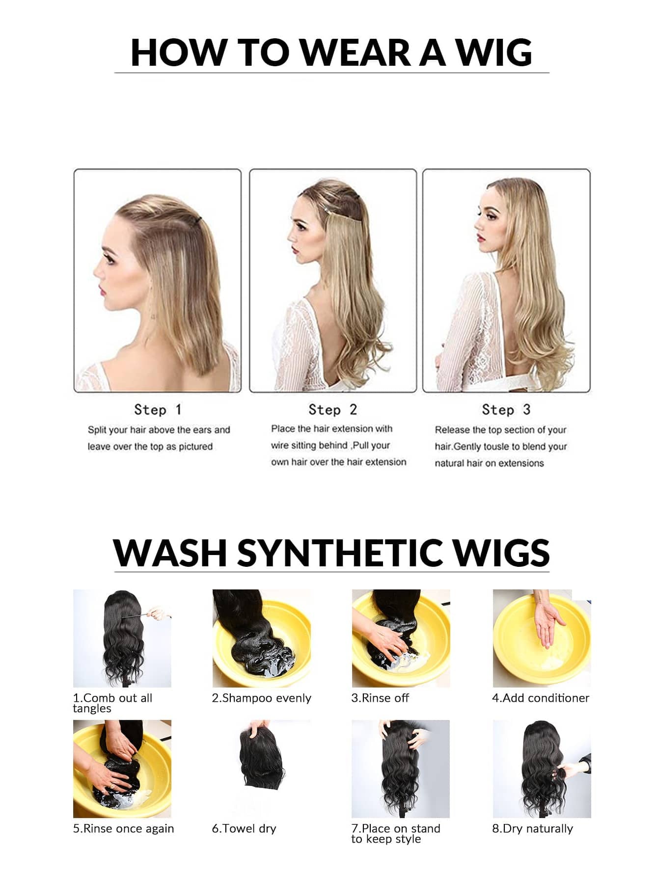 22Inch Synthetic Fiber Fish Line Curly Hair, Suitable for Daily Wear