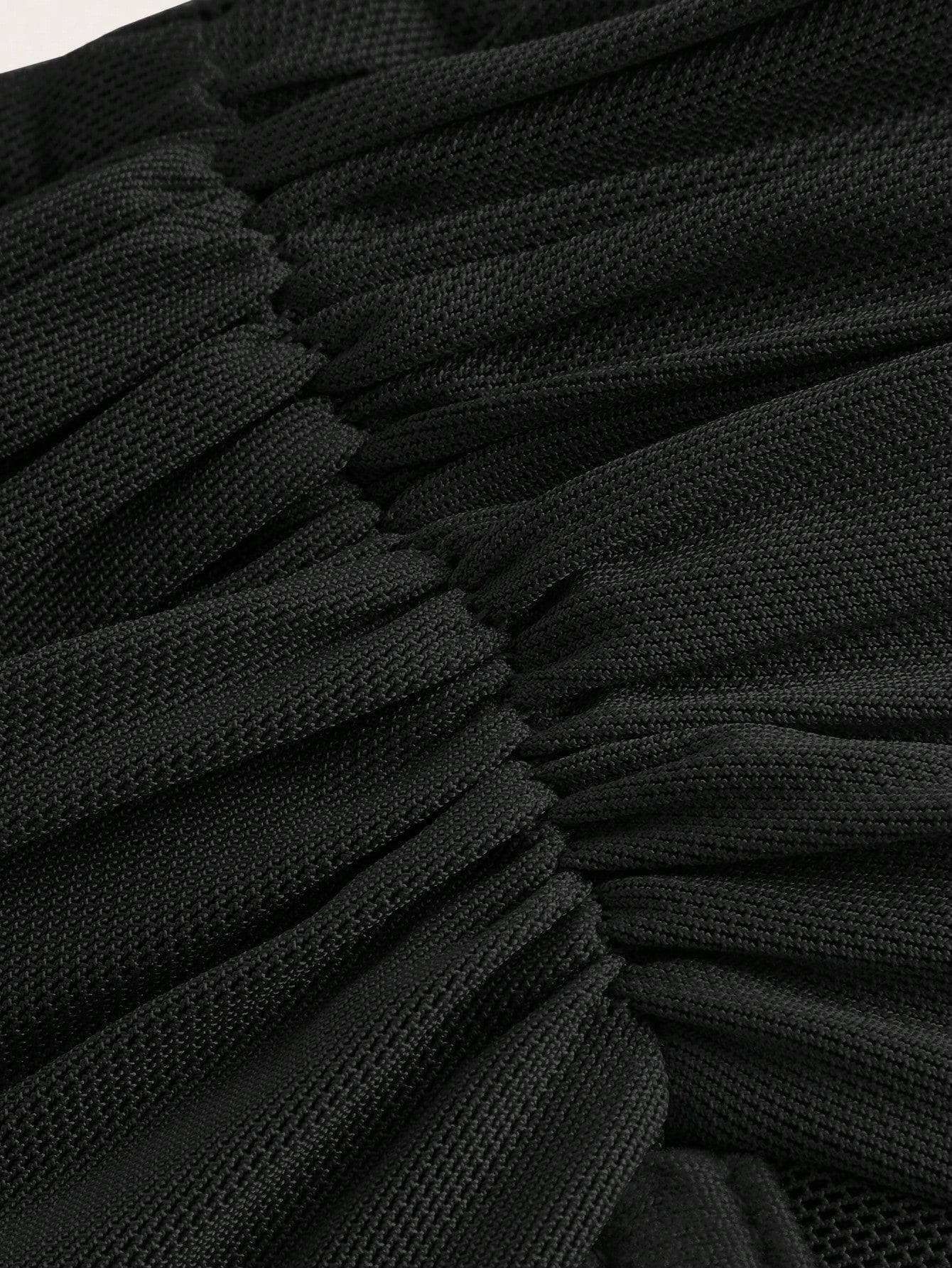 ICON Ruched Bandana Hem Mesh Tube Black Corset Top