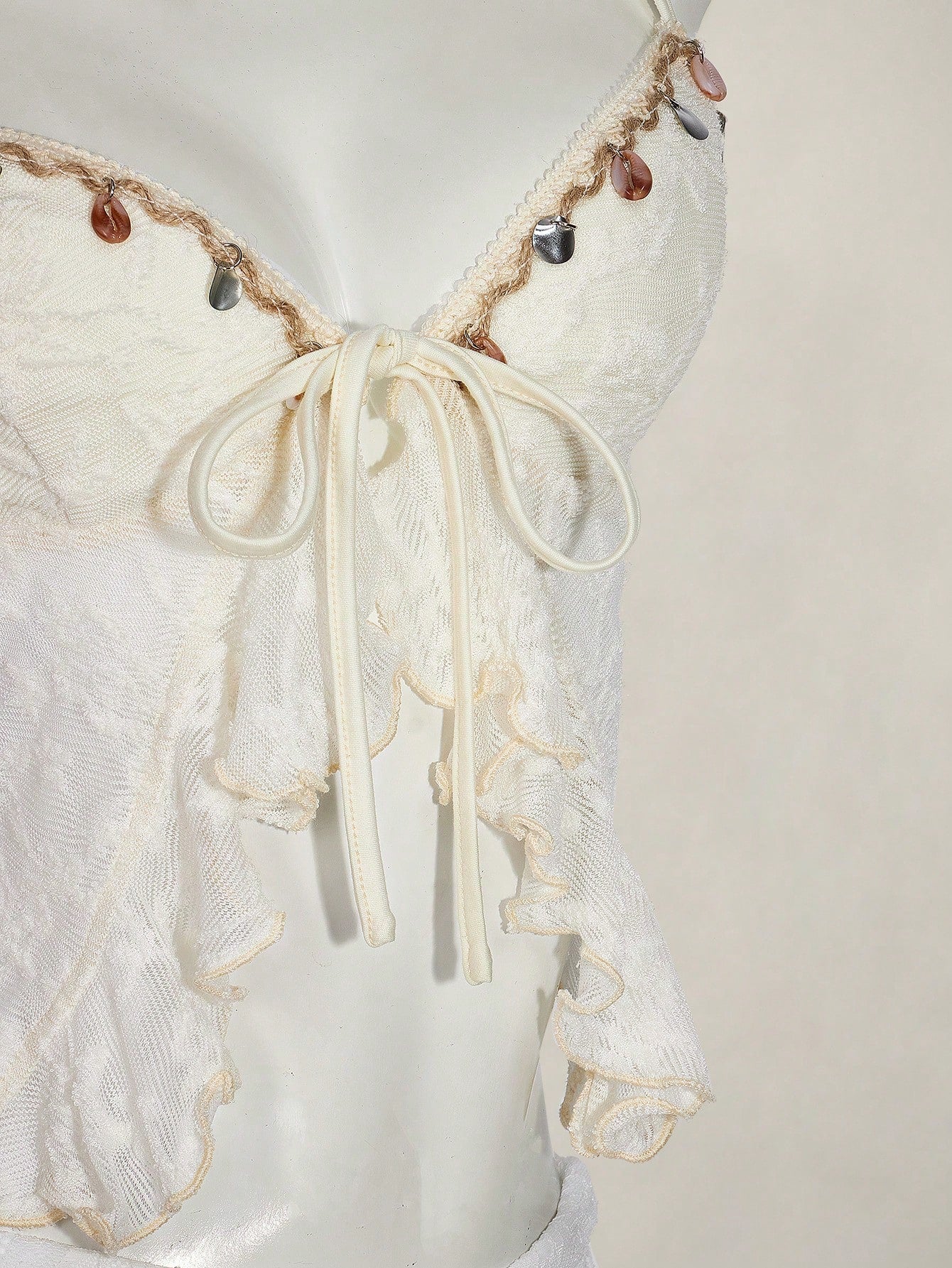 ICON Textured Jacquard Fabric Slit Hem Bohemian Style Camisole