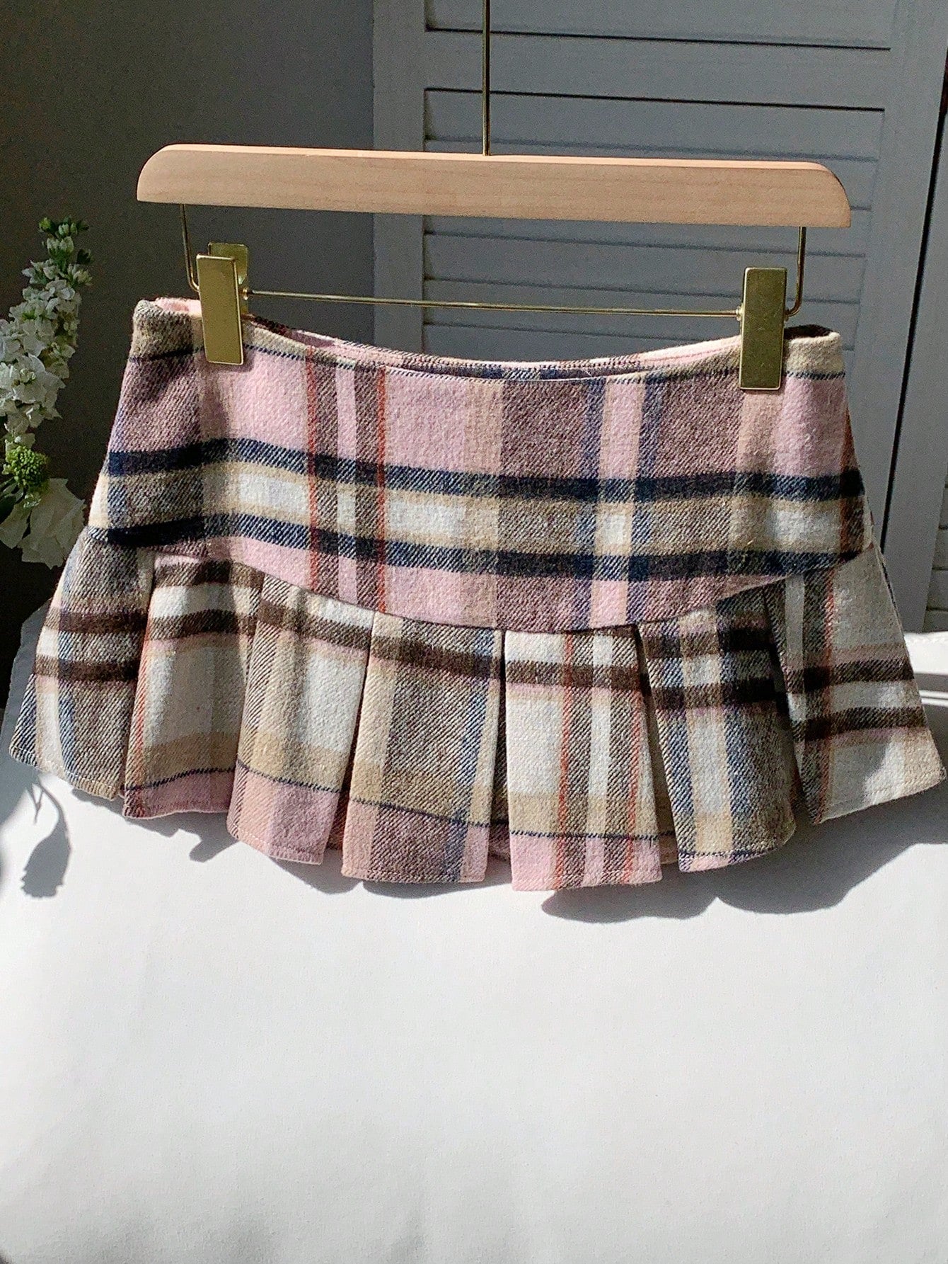 X Carly Lawrence Comfortcana Women'S Autumn and Winter Plaid Pleated Skirt