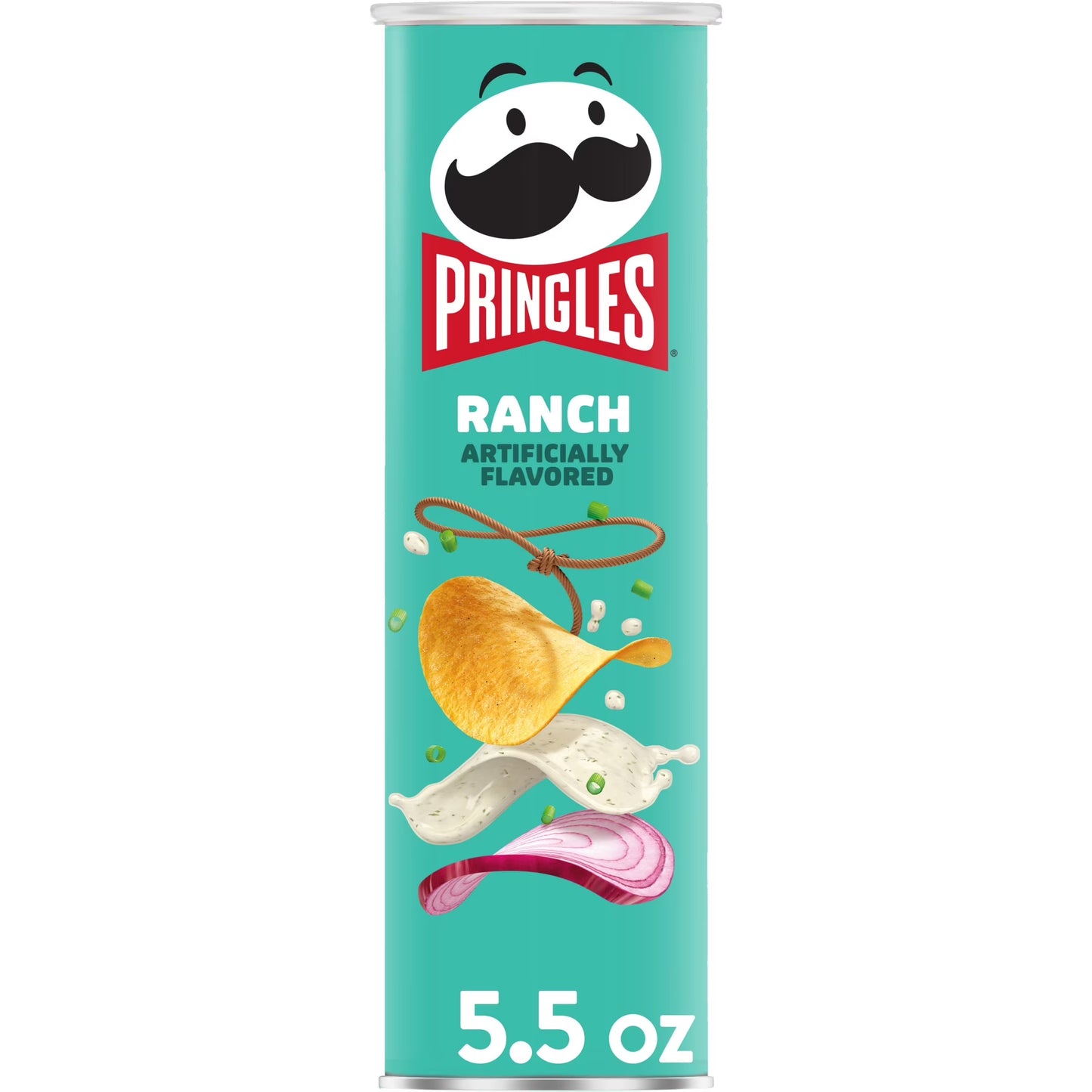 Ranch Potato Crisps Chips, Lunch Snacks, 5.5 Oz Canister