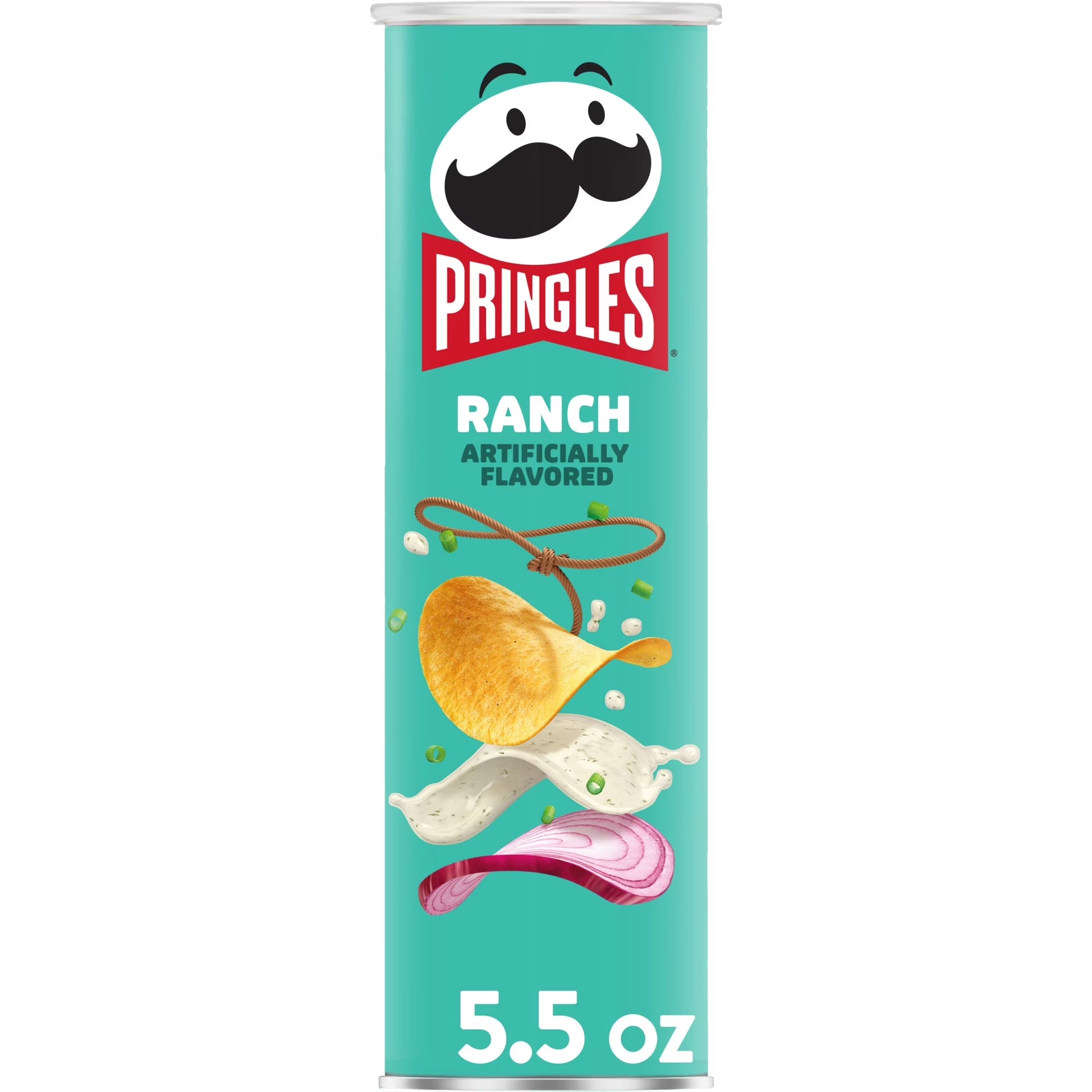 Ranch Potato Crisps Chips, Lunch Snacks, 5.5 Oz Canister