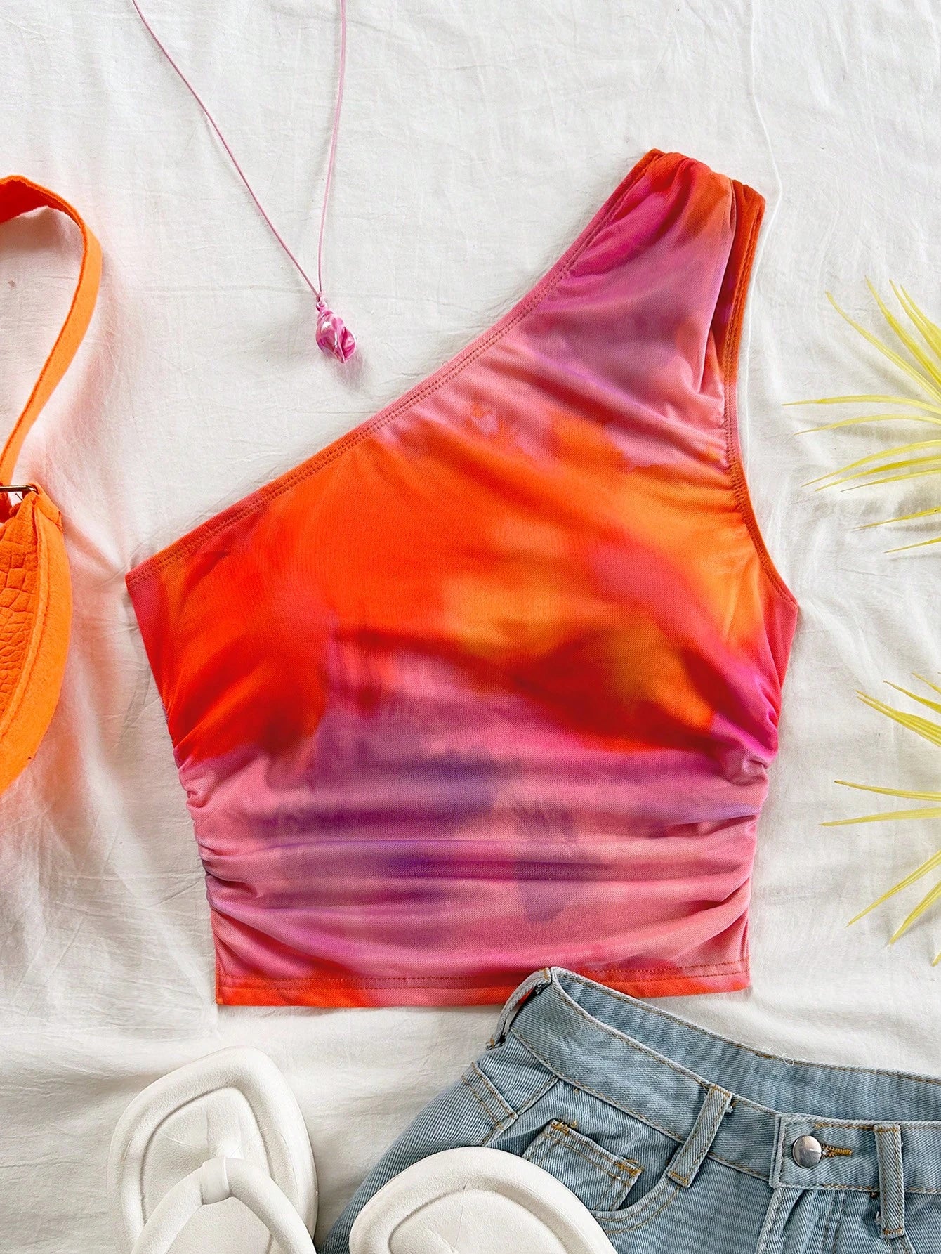 Soleia Colorful Tie-Dye Strapless Casual Summer Vacation Top, Suitable for Music Festival, Bohemian, Holiday, Date, Afternoon Tea, Crochet, Linen