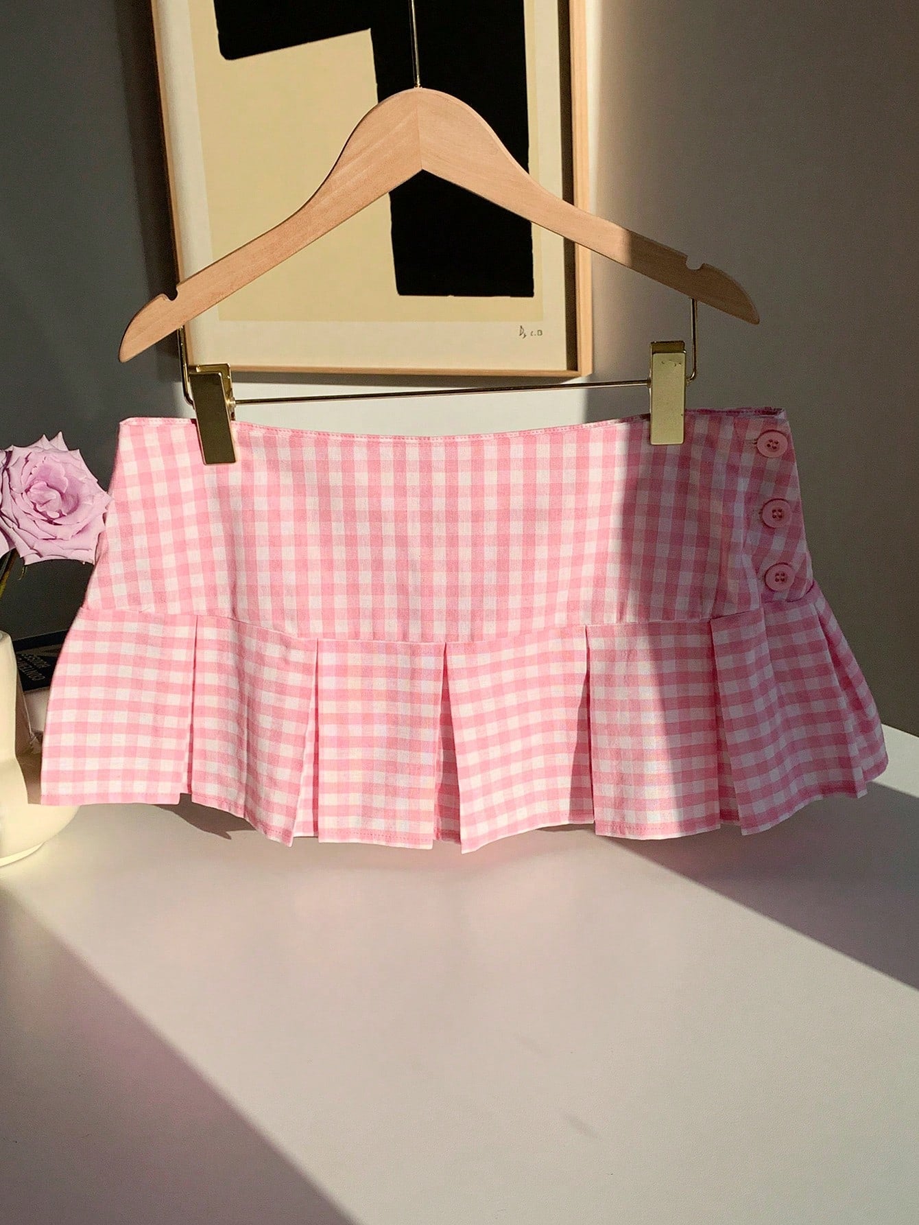 Comfortcana Spring Break Plaid Print Mini Pleated Skirt