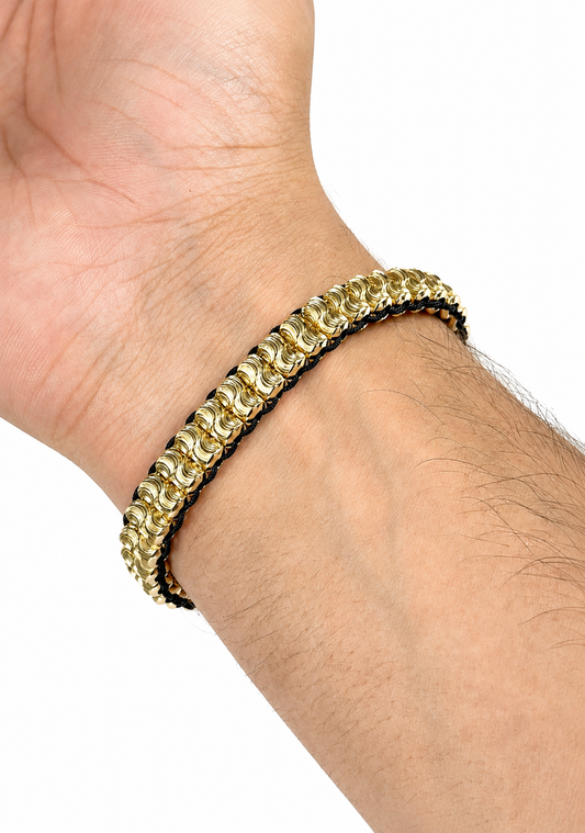 Pulsera cilindro en oro colombiano 18K
