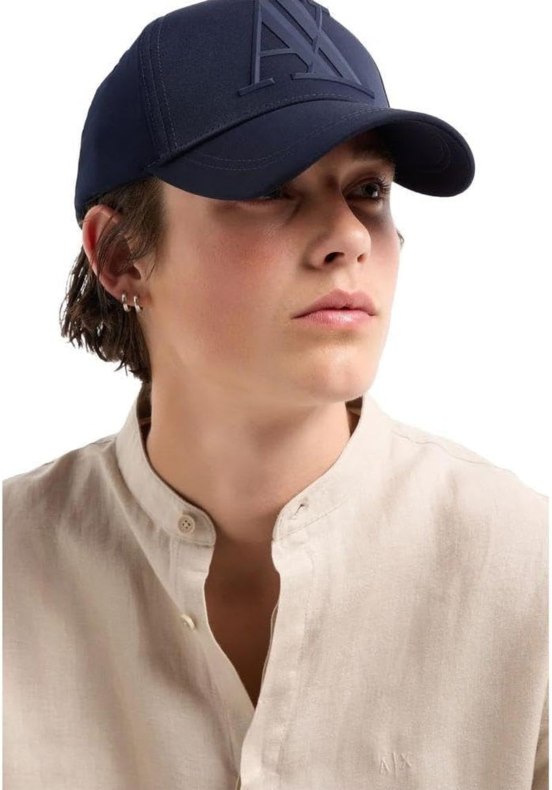 A|X  Men'S 3D Rubber AX Tonal Logo Hat, Navy, UNI