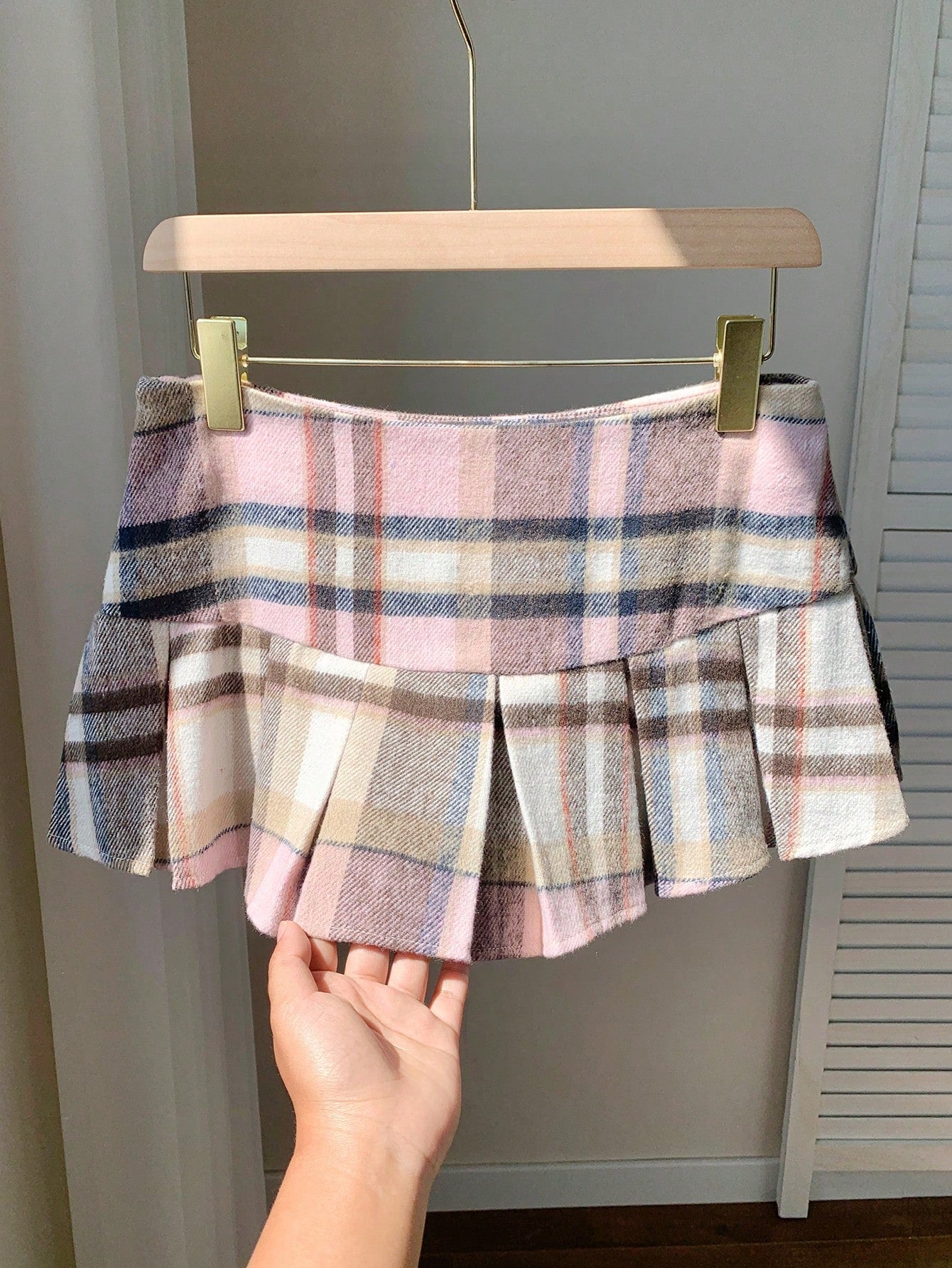 X Carly Lawrence Comfortcana Women'S Autumn and Winter Plaid Pleated Skirt