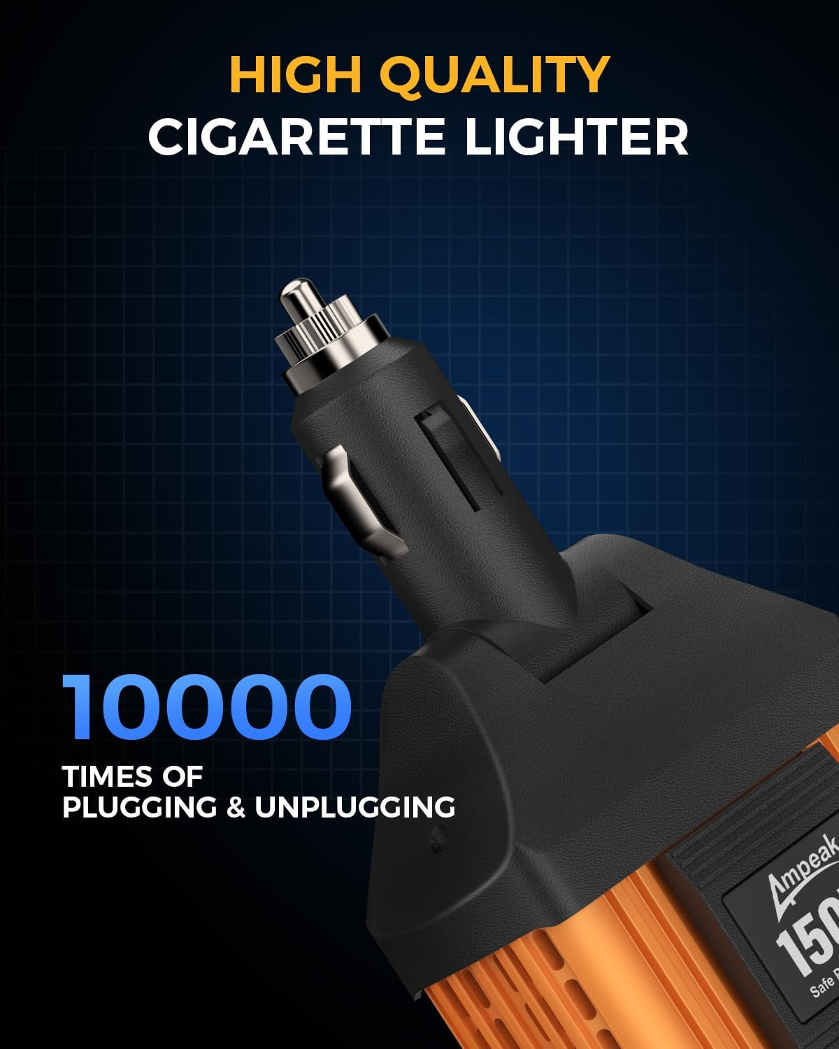 150W Car Power Inverter 12V DC to 120V AC Converter Plug in Adapter with 4.8A Dual USB Ports AC Outlet 11 Safe Protections Cigarette Lighter Adapter Car Laptop Phone Charger for Vehicles
