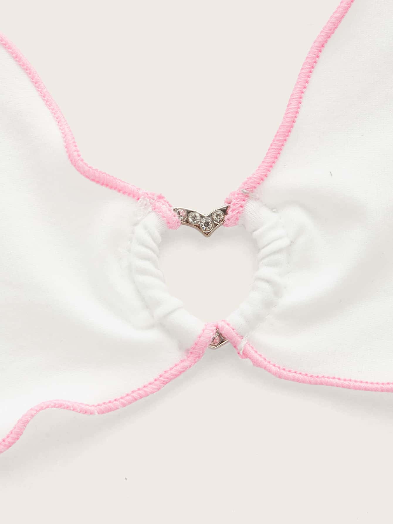 ICON Floral Print Heart Ring Detail Backless Knot Halter Top