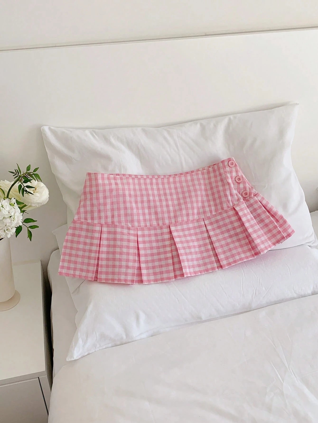Comfortcana Spring Break Plaid Print Mini Pleated Skirt
