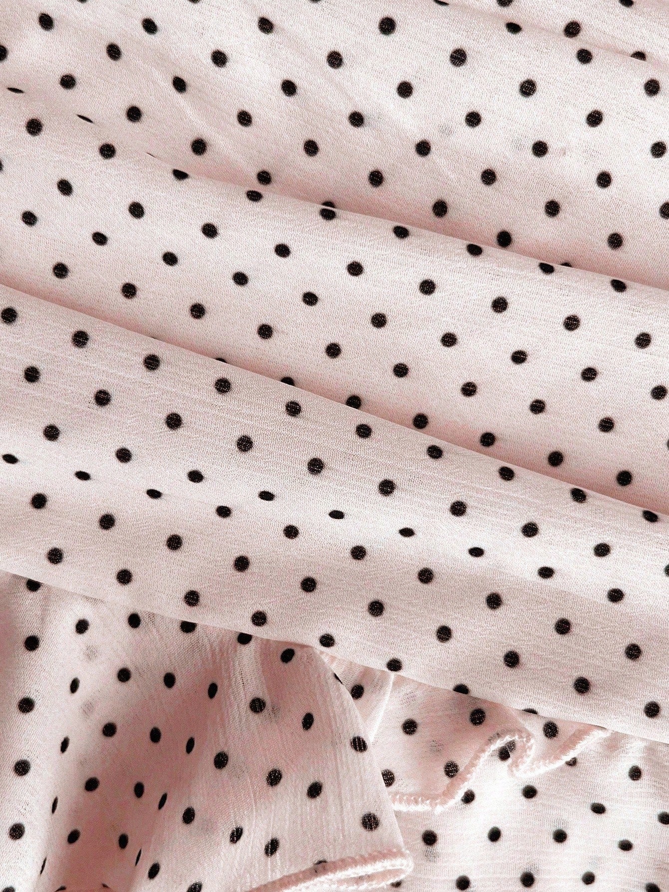 Elamini Fashionable Pleated Layered Decor Sweet Design Mini Skirt Charming Ruffled Polka Dot Vacation Style A-Line Skirt