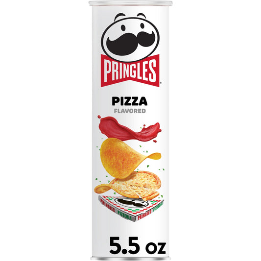 Pizza Potato Crisps Chips, Lunch Snacks, 5.5 Oz Canister