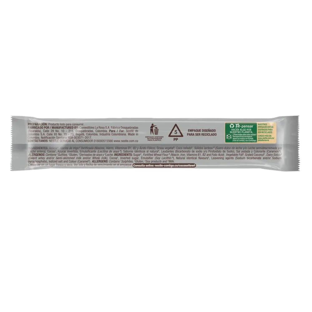 COCOSETTE Galleta Wafer Rellenas Con Crema De Coco X 46g