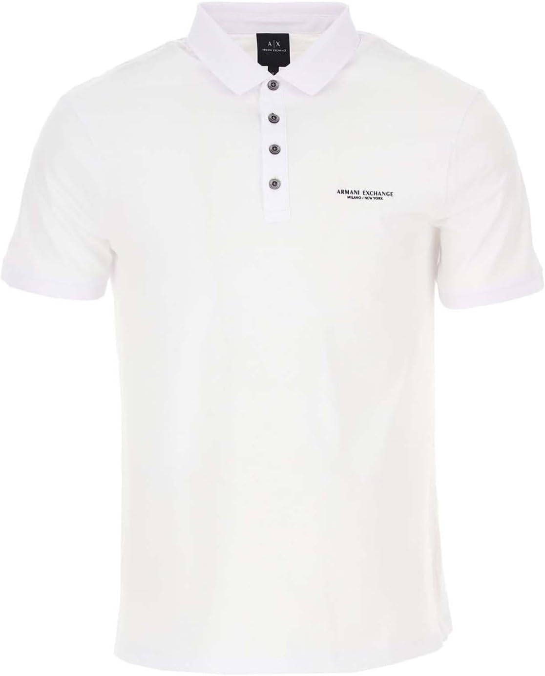 Armani Exchange Mens Short Sleeve Milano/New York Logo Jersey Polo Shirt