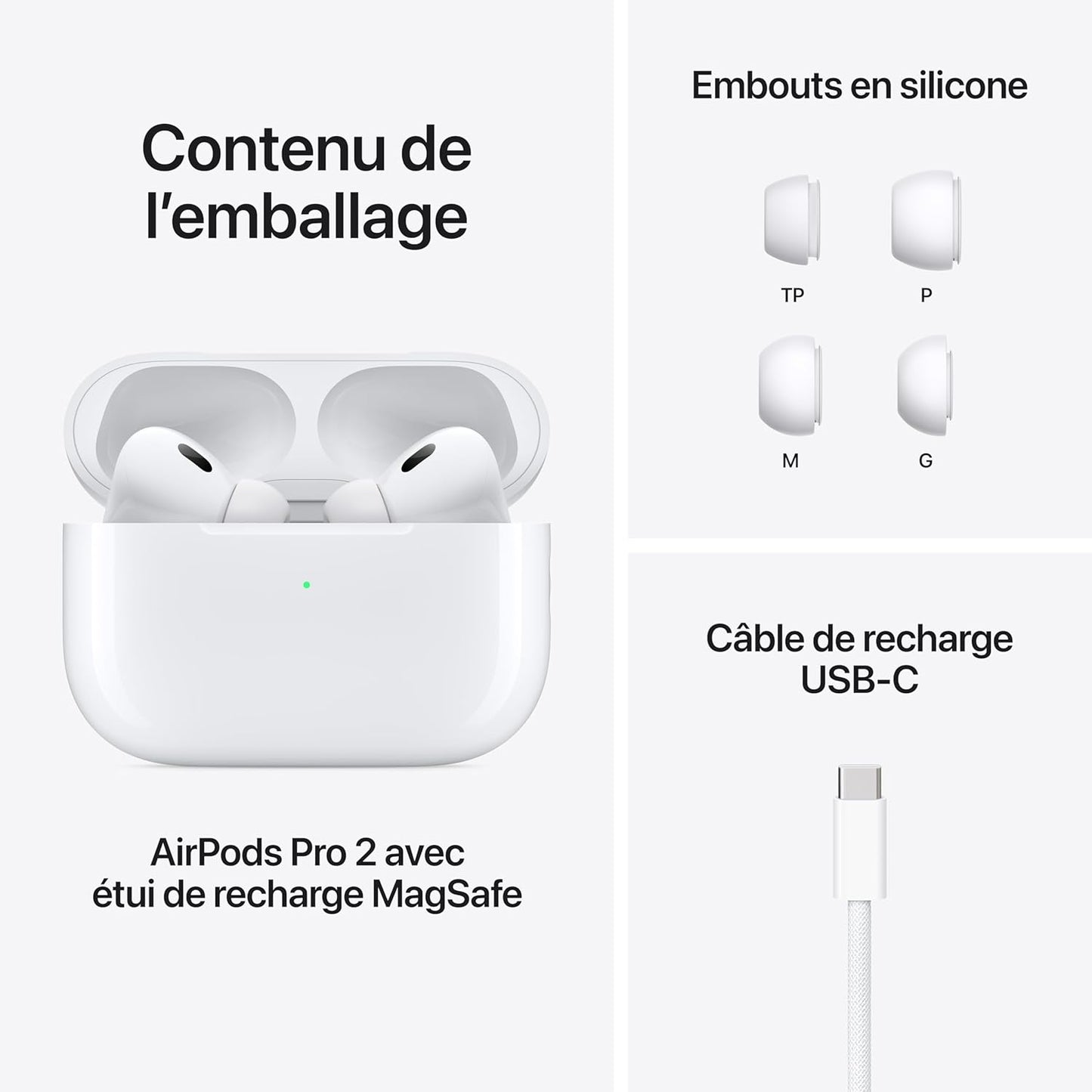 Airpods Pro (2Nd Generation) Wireless Ear Buds with USB-C Charging, up to 2X More Active Noise Cancelling Bluetooth Headphones, Transparency Mode, Adaptive Audio, Personalized Spatial Audio