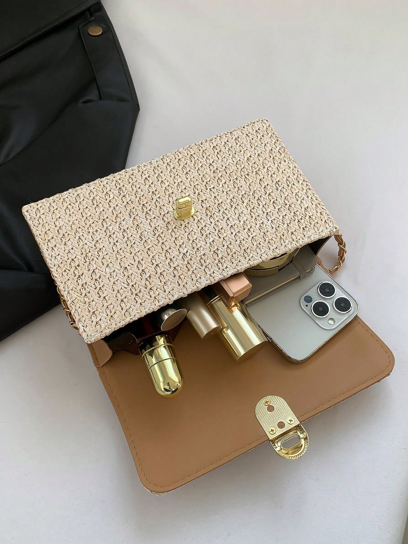 Casual All-In-One Solid Color PU Small Square Bag Flip Cover Women'S Shoulder Bag Fashion Design Bag