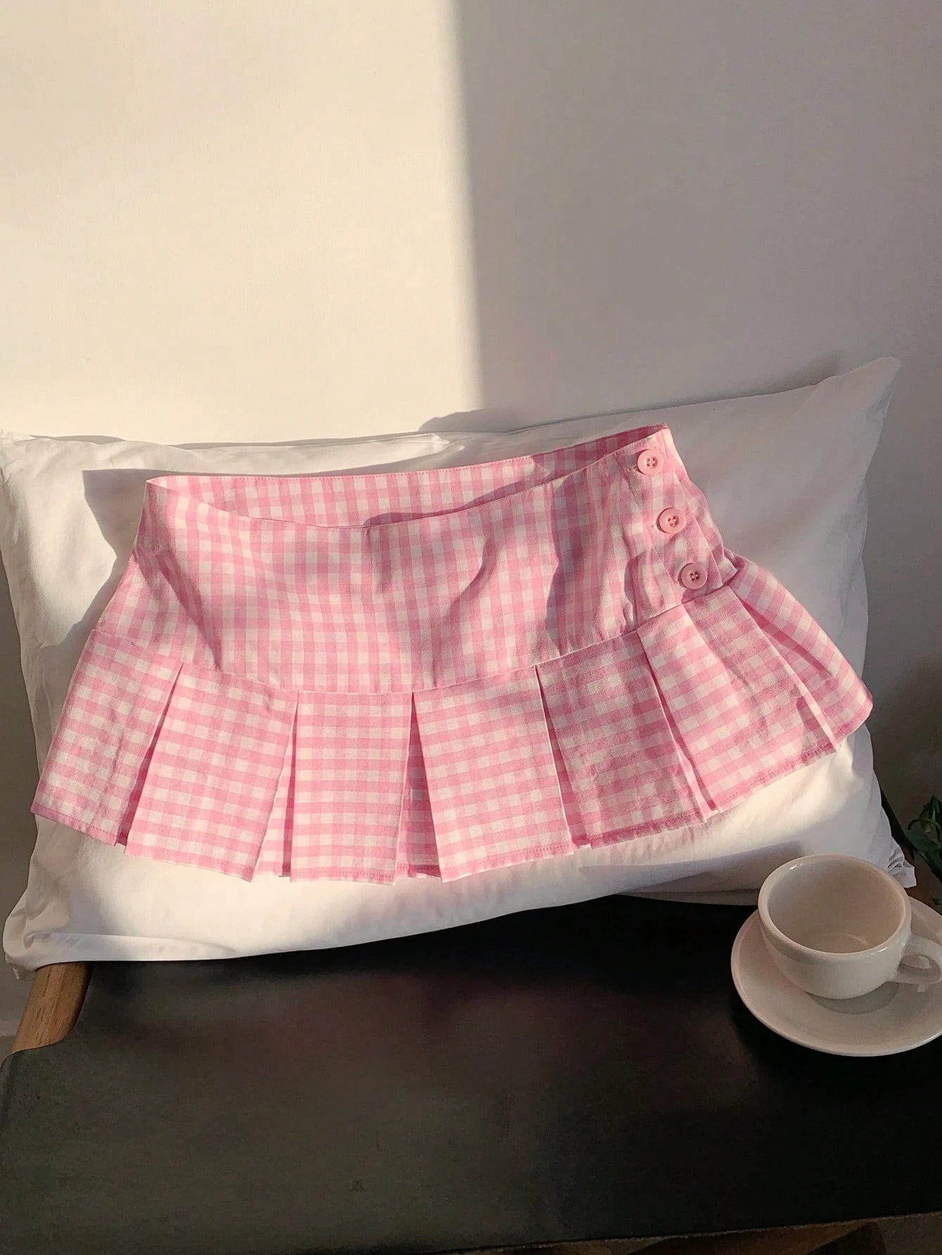 Comfortcana Spring Break Plaid Print Mini Pleated Skirt