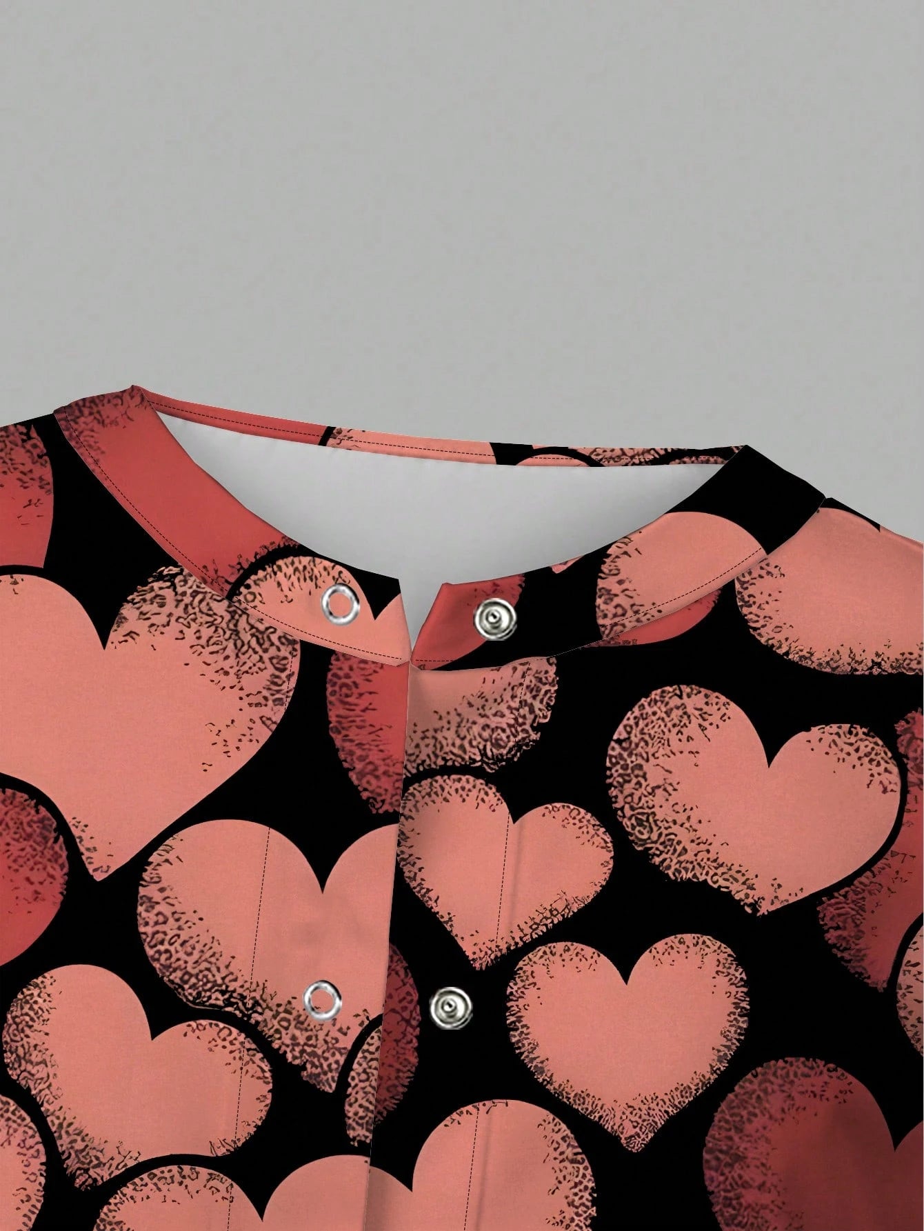 Popscrub Women'S Casual Heart Print Cardigan Jacket, Suitable for /Nursing Uniforms, Spring/Summer Valentine'S Day