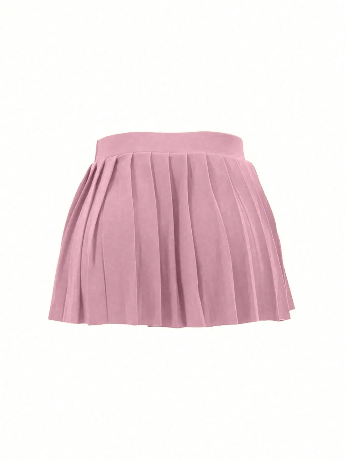 INAWLY Women'S Solid Color Casual Daily Wear Pleated Skirt