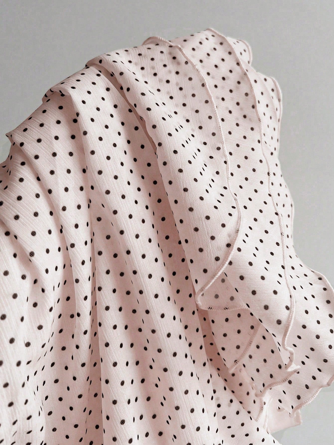 Elamini Fashionable Pleated Layered Decor Sweet Design Mini Skirt Charming Ruffled Polka Dot Vacation Style A-Line Skirt
