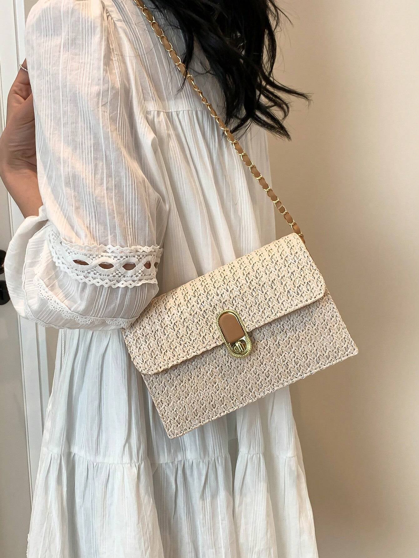 Casual All-In-One Solid Color PU Small Square Bag Flip Cover Women'S Shoulder Bag Fashion Design Bag