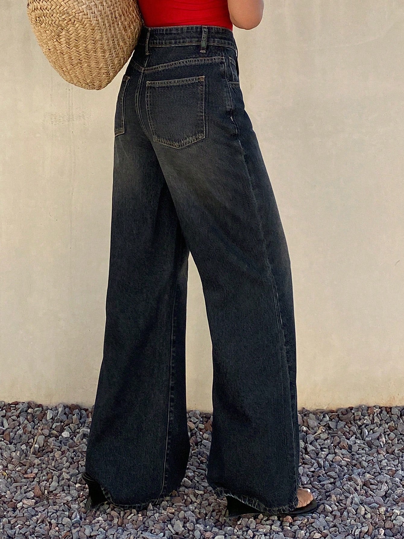Livesso Women'S Distressed High Neck Casual Jeans